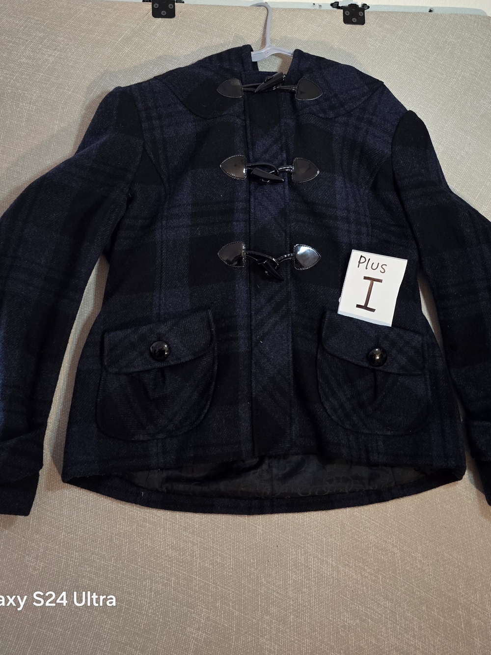 Guess Pea Coat Size XL Wool Blend With Pockets